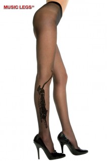 Music Legs: collant con disegno tigre. Music Legs: collant con disegno tigre.