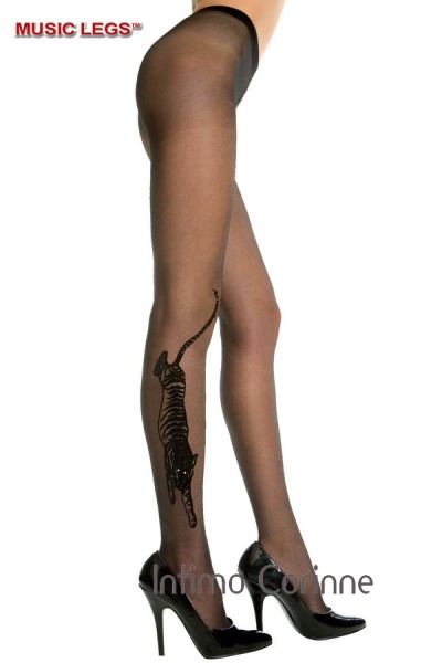 Music Legs: collant con disegno tigre. Music Legs: collant con disegno tigre.