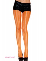 Music leg: collant arancioni con strisce e linee in rilievo. Music leg: collant arancioni con strisce e linee in rilievo.