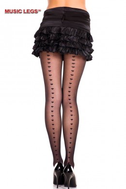 Collant velato con cuoricini. Collant velato con cuoricini.