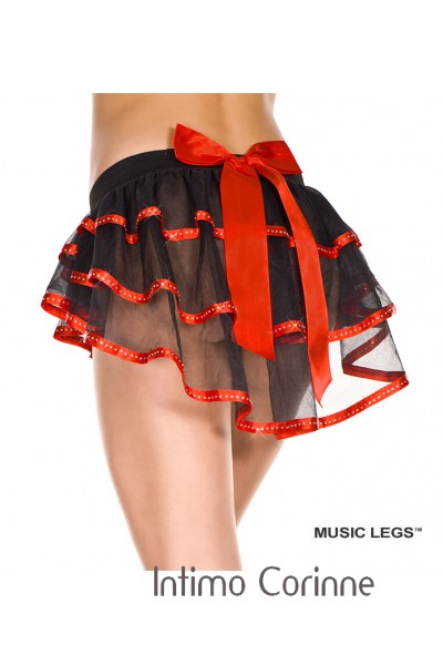 Music Legs: gonnellino petticoat in tulle con strass. Music Legs: gonnellino petticoat in tulle con strass.