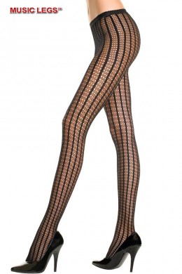 Music Legs: collant traforato con righe verticali. Music Legs: collant traforato con righe verticali.
