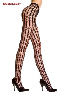 Music Legs: collant a rete esagonale con righe verticali. Music Legs: collant a rete esagonale con righe verticali.