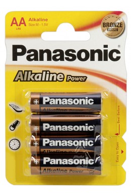 Blister 4 batterie stilo Panasonic AA alcaline.