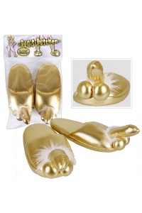 Pantofole spiritose color oro. Pantofole spiritose color oro.