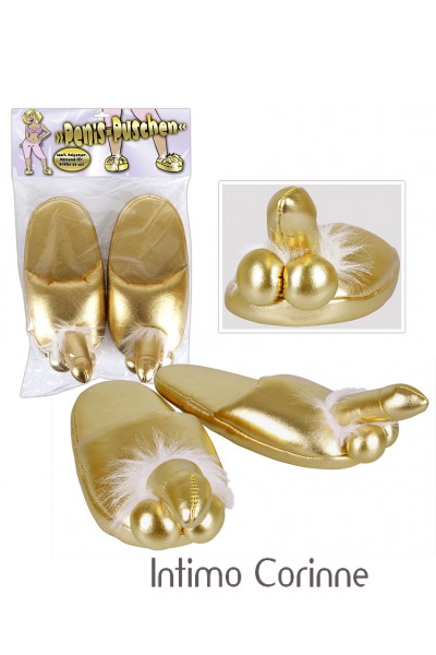Pantofole spiritose color oro. Pantofole spiritose color oro.