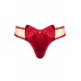 Tanga rosso con fiocco e tulle color pelle.
