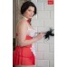 Chemise, perizoma e collarino Fifi Plus Size rosso/bianco Chemise, perizoma e collarino Fifi Plus Size rosso/bianco