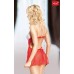 Chemise, perizoma e collarino Fifi. Rosso/bianco. Chemise, perizoma e collarino Fifi. Rosso/bianco.