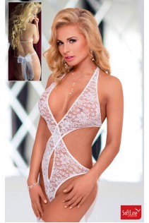 Softline - Body in pizzo con incrocio. Bianco Softline - Body in pizzo con incrocio. Bianco