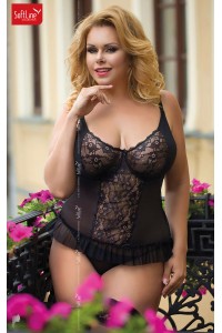 Softline - Chemise e perizoma Adel Plus Size. Nero Softline - Chemise e perizoma Adel Plus Size. Nero