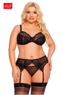 Intimo 3 pezzi in tulle con pizzo. Plus Size Intimo 3 pezzi in tulle con pizzo. Plus Size