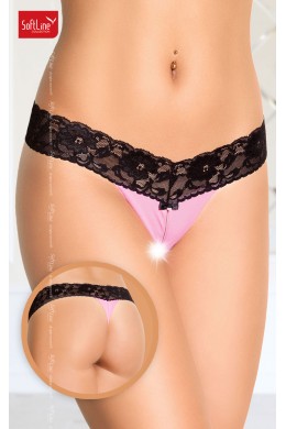 Softline - Tanga aperto rosa con pizzo. Softline - Tanga aperto rosa con pizzo.