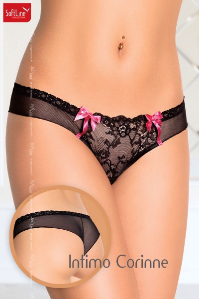 Softline - Brasiliana in pizzo con fiocchetti. Nero Softline - Brasiliana in pizzo con fiocchetti. Nero