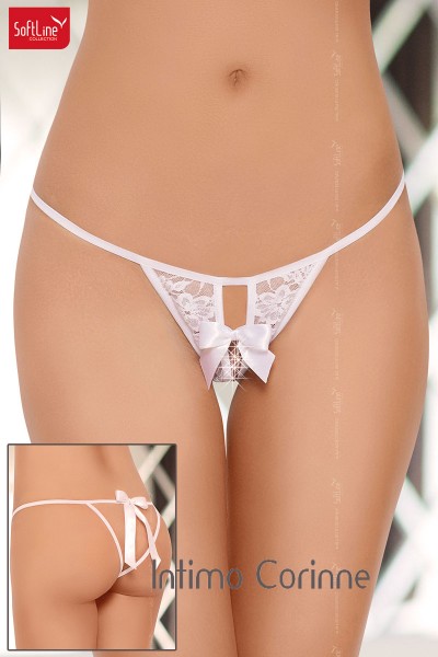 Softline - Tanga aperto con fiocchi. Bianco Softline - Tanga aperto con fiocchi. Bianco