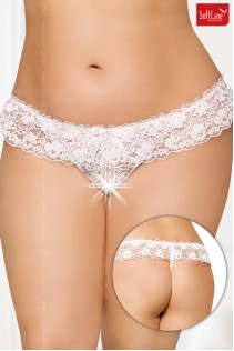 Softline - Perizoma in pizzo con fiocco e strass. Bianco Softline - Perizoma in pizzo con fiocco e strass. Bianco
