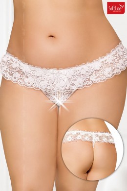 Softline - Perizoma in pizzo con fiocco e strass. Bianco Softline - Perizoma in pizzo con fiocco e strass. Bianco