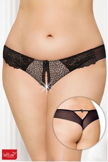 Softline - Tanga in microrete e pizzo - maculato. Softline - Tanga in microrete e pizzo - maculato.
