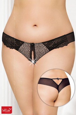 Softline - Tanga in microrete e pizzo - maculato. Softline - Tanga in microrete e pizzo - maculato.