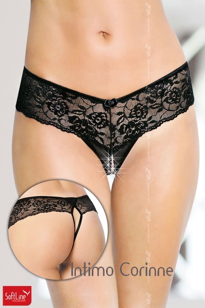 Softline - Tanga in pizzo. Nero. Softline - Tanga in pizzo. Nero.
