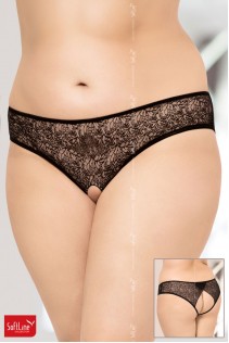 Softline - Mutandine aperte in pizzo. Nero Softline - Mutandine aperte in pizzo. Nero