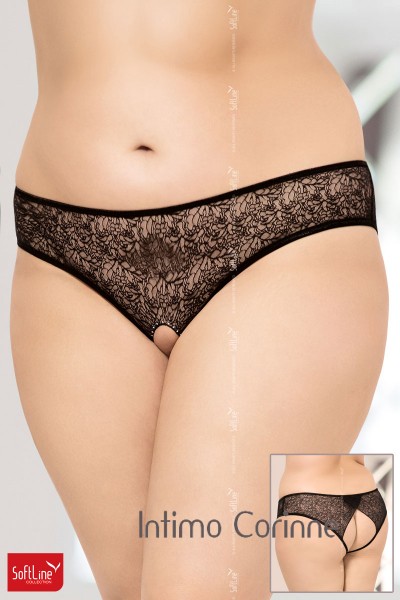 Softline - Mutandine aperte in pizzo. Nero Softline - Mutandine aperte in pizzo. Nero