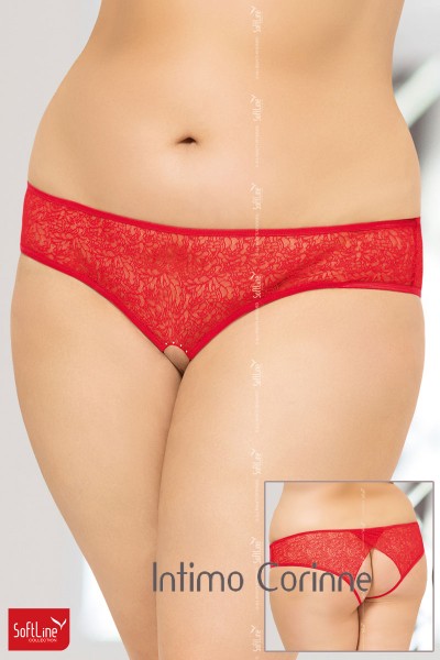 Softline - Mutandine aperte in pizzo. Rosso XL Softline - Mutandine aperte in pizzo. Rosso XL