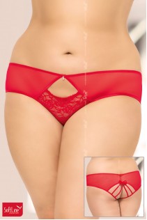 Softline - Slip rosso con stringature posteriori. Softline - Slip rosso con stringature posteriori.