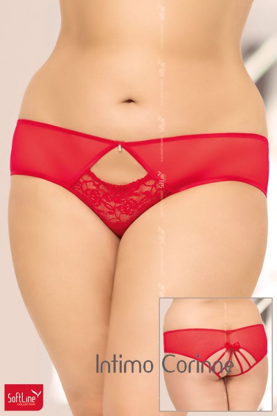 Softline - Slip rosso con stringature posteriori. Softline - Slip rosso con stringature posteriori.