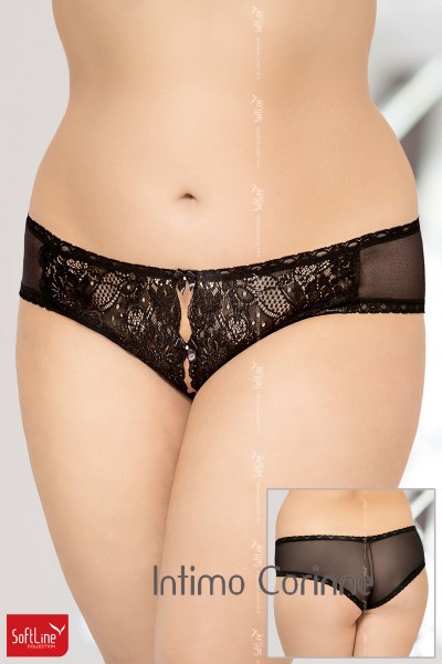 Softline - Slip aperti in tulle e pizzo. Softline - Slip aperti in tulle e pizzo.