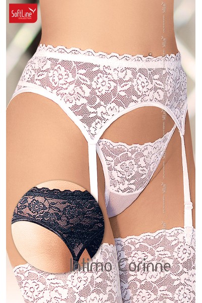Softline - Reggicalze e perizoma in pizzo e tulle. Softline - Reggicalze e perizoma in pizzo e tulle.