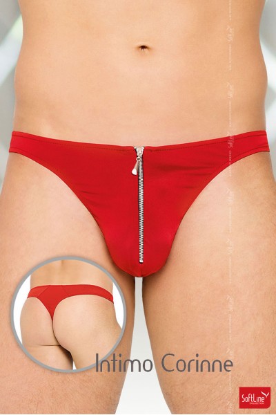 Softline - Tanga con zip rosso