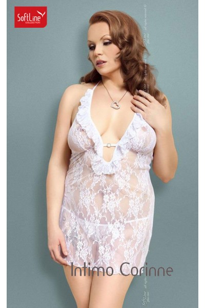 Carmen - Chemise in pizzo con perizoma. Bianco Carmen - Chemise in pizzo con perizoma. Bianco