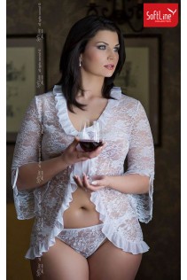 Emilie - Vestaglia corta in pizzo floreale. Bianco Emilie - Vestaglia corta in pizzo floreale. Bianco