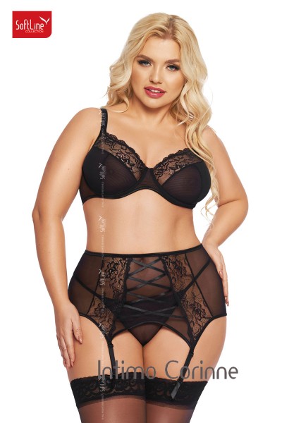 Intimo 3 pezzi DOLORES in tulle e pizzo. Plus Size Intimo 3 pezzi DOLORES in tulle e pizzo. Plus Size