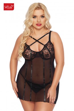 Chemise CORNELIA in tulle e pizzo. Plus size Chemise CORNELIA in tulle e pizzo. Plus size