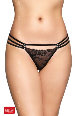 Tanga nero in pizzo con triplo fianchetto. Tanga nero in pizzo con triplo fianchetto.