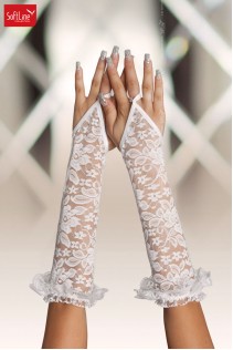 Softline - Guanti in pizzo bianco. Softline - Guanti in pizzo bianco.