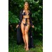 Bikini 2 pz. con lacci e motivo animalier. Nero Bikini 2 pz. con lacci e motivo animalier. Nero