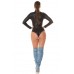 Body nero con colletto alto effetto bagnato. Body nero con colletto alto effetto bagnato.
