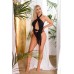Monokini nero girocollo con cut-out e nodo frontale