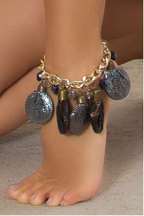 Cavigliera Trendy con Perle Festival Style Nero Cavigliera Trendy con Perle Festival Style Nero