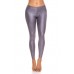 Leggings effetto bagnato con allacciatura posteriore. Grigio. Leggings effetto bagnato con allacciatura posteriore. Grigio.