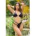 Slip bikini brasiliana con doppio fianchetto su un lato. NERO Slip bikini brasiliana con doppio fianchetto su un lato. NERO