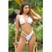Slip bikini brasiliana con doppio fianchetto su un lato. BIANCO Slip bikini brasiliana con doppio fianchetto su un lato. BIANCO