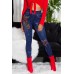 Leggings Jeanslook con stampa floreale. BLU Leggings Jeanslook con stampa floreale. BLU