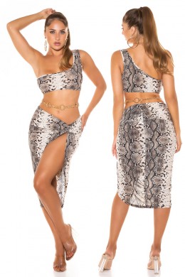 Gonna pitonata con spacco utilizzabile come pareo