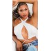 Crop Top Koucla ad incrocio. Bianco Crop Top Koucla ad incrocio. Bianco