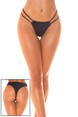 Tanga bikini Koucla con doppi fianchetti. Nero Tanga bikini Koucla con doppi fianchetti. Nero