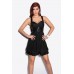 Vestito in organza con paillettes. Nero Vestito in organza con paillettes. Nero